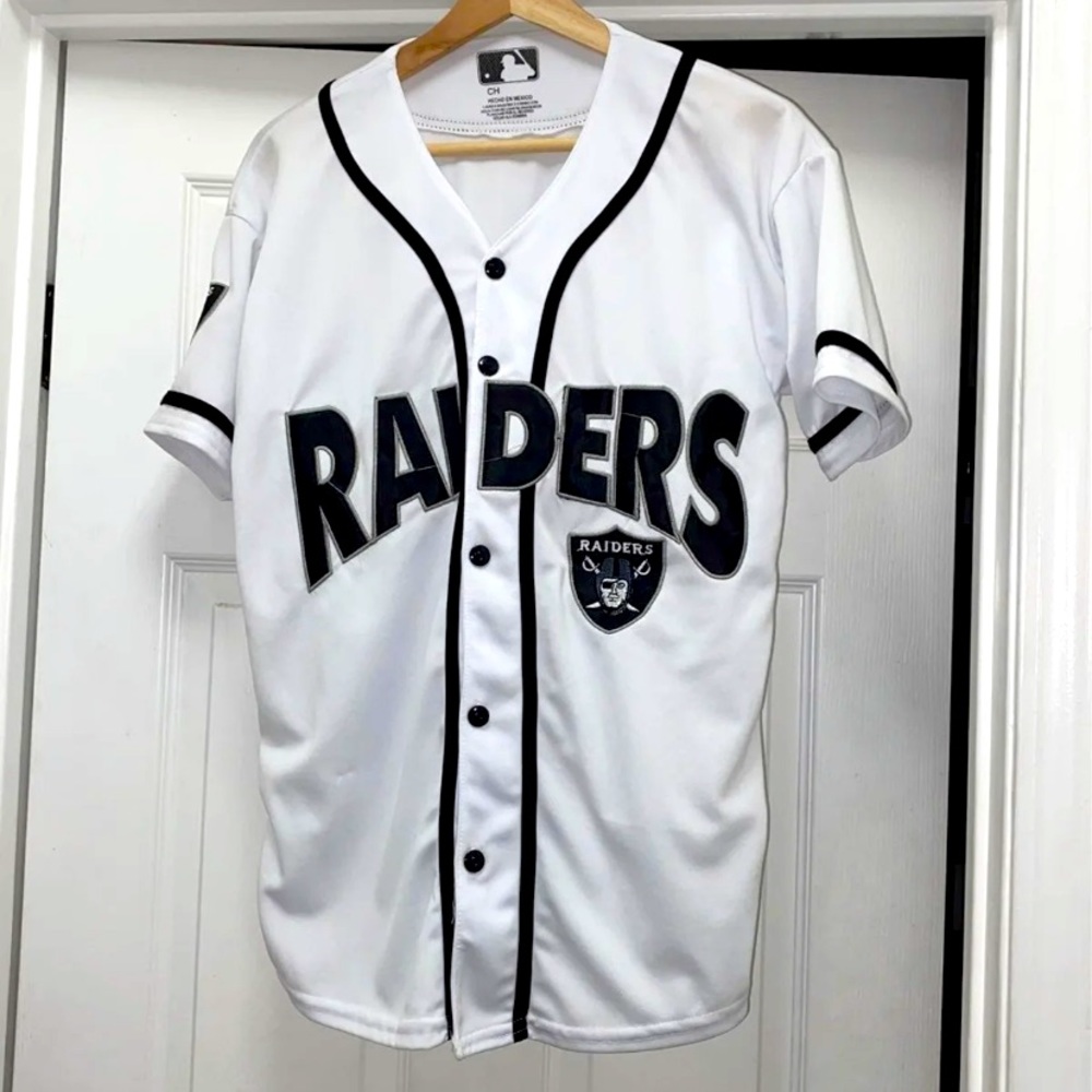 Raiders jersey men’s small baseball button up top